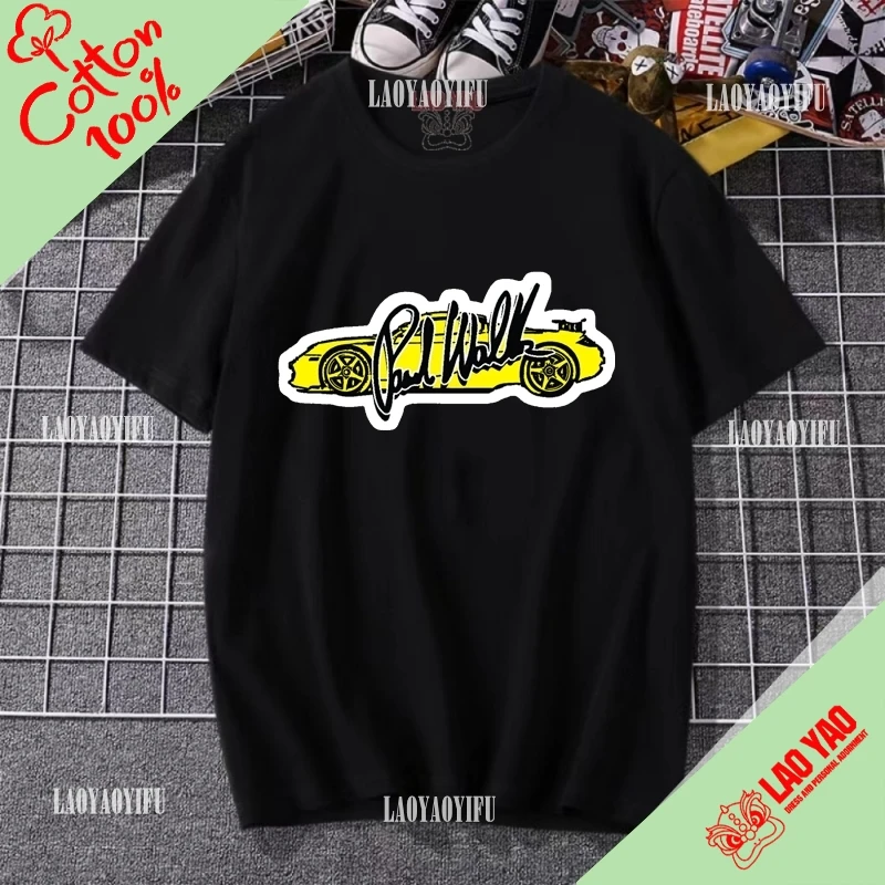 Paul Walker Women's T-shirt Retro Goth Clothes Fast and Furious Y2k Clothing Tops 100%cotton Streetwear Harajuku Men