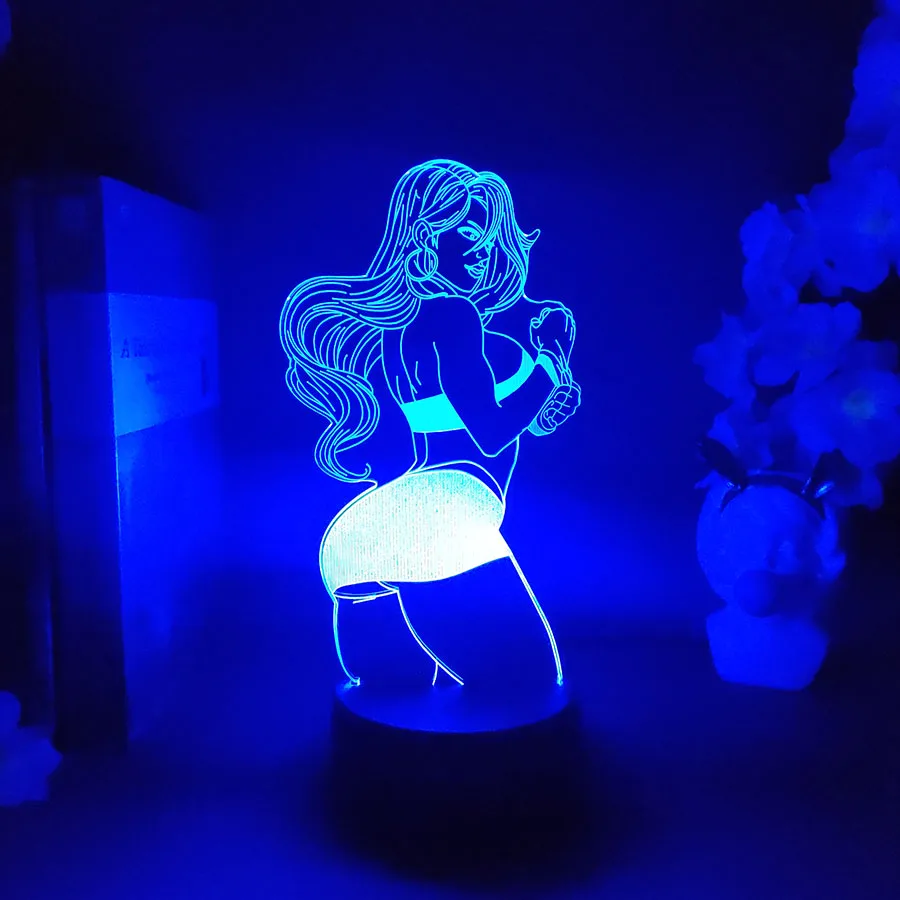 STREETS OF RAGE Blaze Fielding 3D Night Light for Gaming Room Decoration Cute Birthday Colorful Gift Classical Game LED Lamp