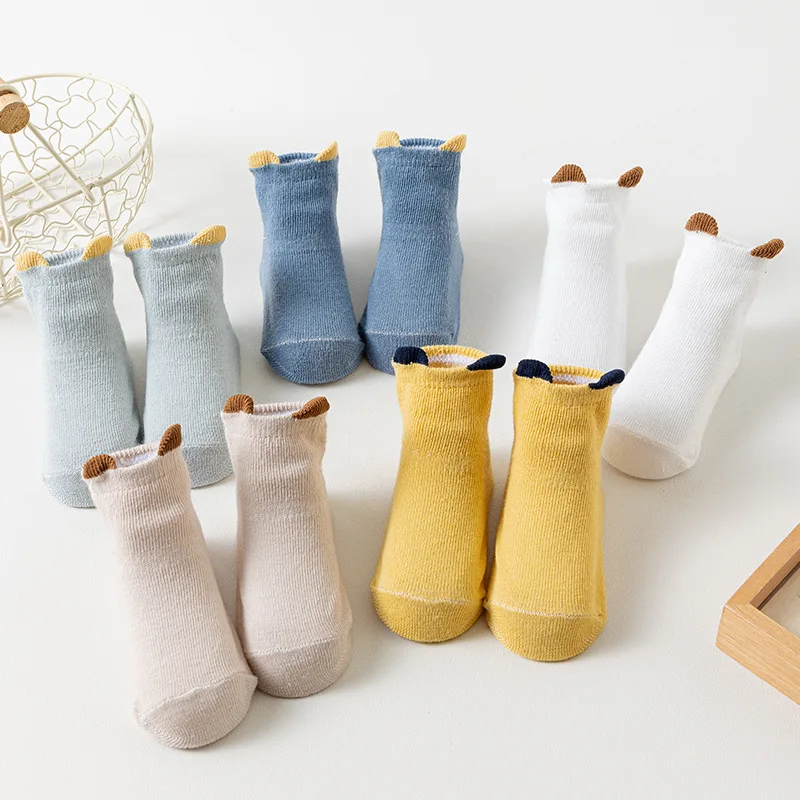 Chaussettes en coton pour nouveau-né, épaisses et chaudes, pour garçon et fille de 0 à 3 ans, automne et hiver