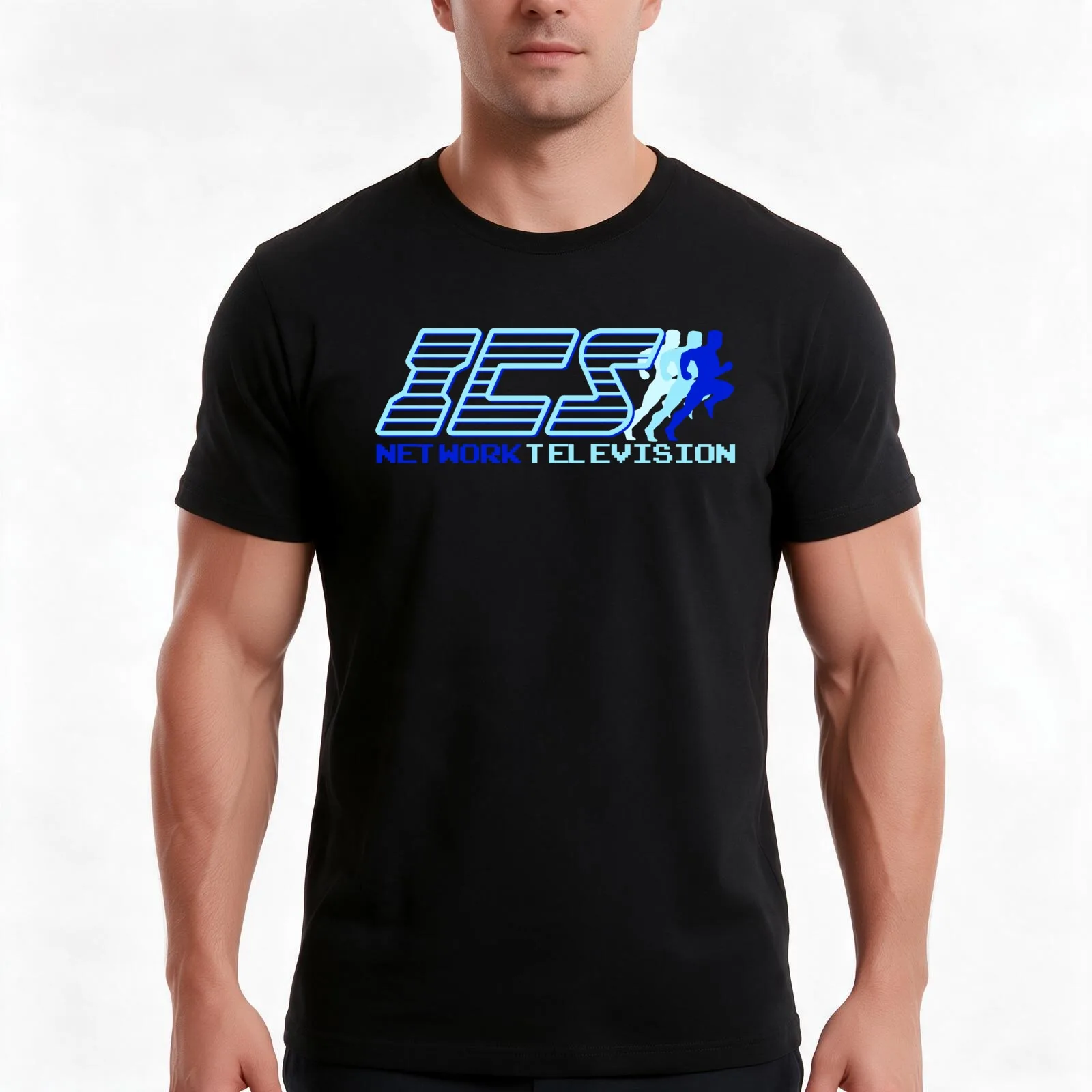 ICS Network Television T-Shirt, Summer Casual Cotton Tee, Oversized Streetwear Tops, Vintage Graphic Print, Unisex Men Women