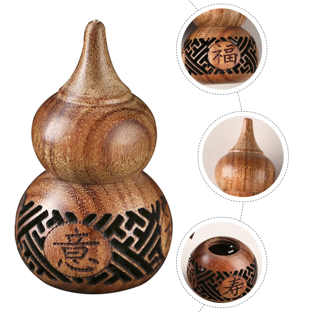 

1pcs Wooden Gourd Aroma Sachet Hollow Carved Design Openable Diy Fragrance Beads Container For Car Office Bedroom Aromatherapy
