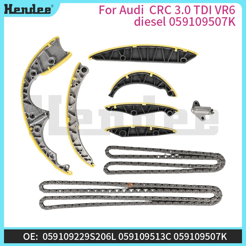 

Комплект цепи ГРМ с натяжителями для Audi CRC 3.0 TDI VR6 дизель, высококачественные автозапчасти OE: 059109229S206L, 059109252A136L
