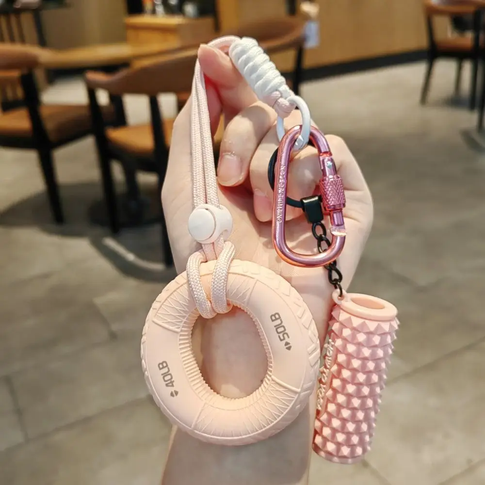 Silicone 10-60LB Hand Grip Keychain Wrist Strength Portable Grip Strength Trainer Pendant Double Power Grip Finger Correctors