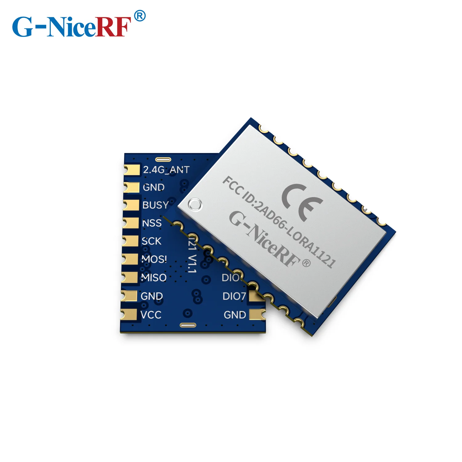 4PCS LR1121 Long Range 5+Km Wireless Module LoRa1121, Multi-Band (Sub-GHz/2.4GHz/S Band) Supports LoRaWAN & Sigfox
