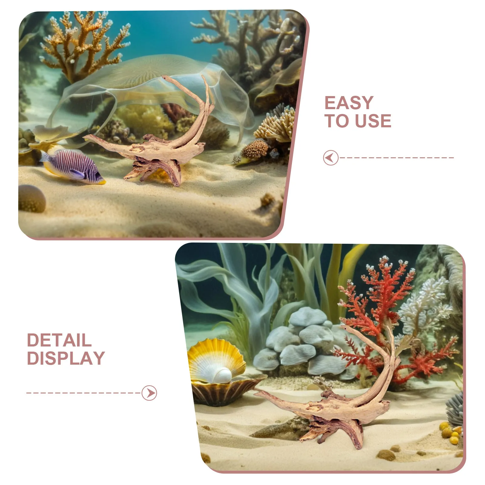 4Pcs Aquarium Driftwood Decorations Natural Branches Freshwater Fish Tank Driftwood Lower and Plant Moss Anchor