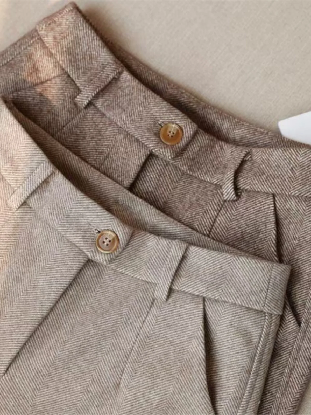 

Прямые шерстяные брюки с высокой талией для похудения для женщин, осень-зима, модные повседневные длинные брюки, брюки для сигарет Harlan