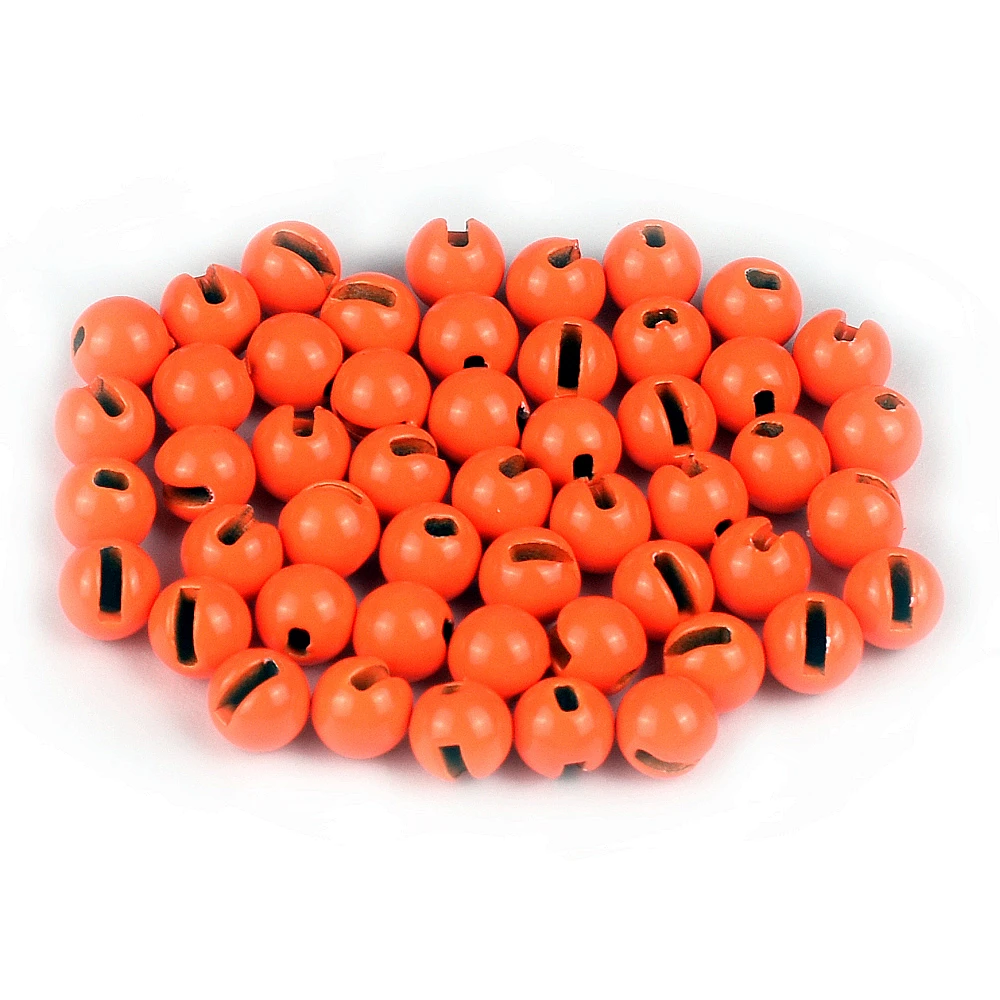 MUUNN 25 Stück 1,5-3,8mm Farbige Wolfram-Schlitzperlen für Fliegenbinden Metallisch Rot Metallisch Orange – Detail 6