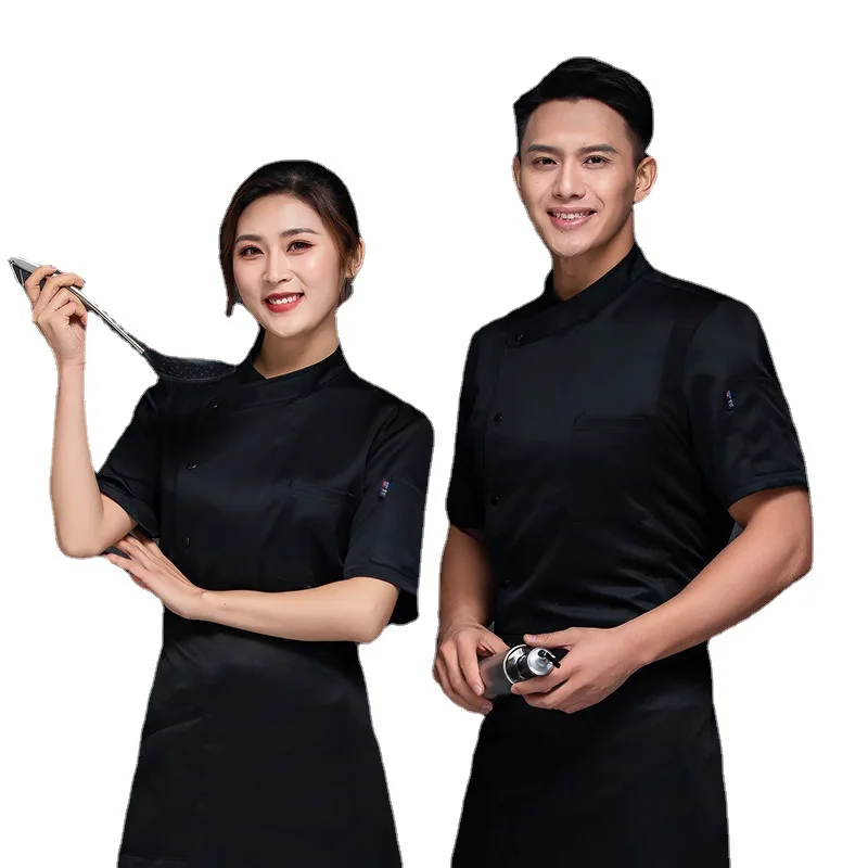 Dining Chef Overalls Men'S And Women'S Plus-Sized Hotel Rear Kitchen Restaurant Short Sleeve Summer Workwear Customiz