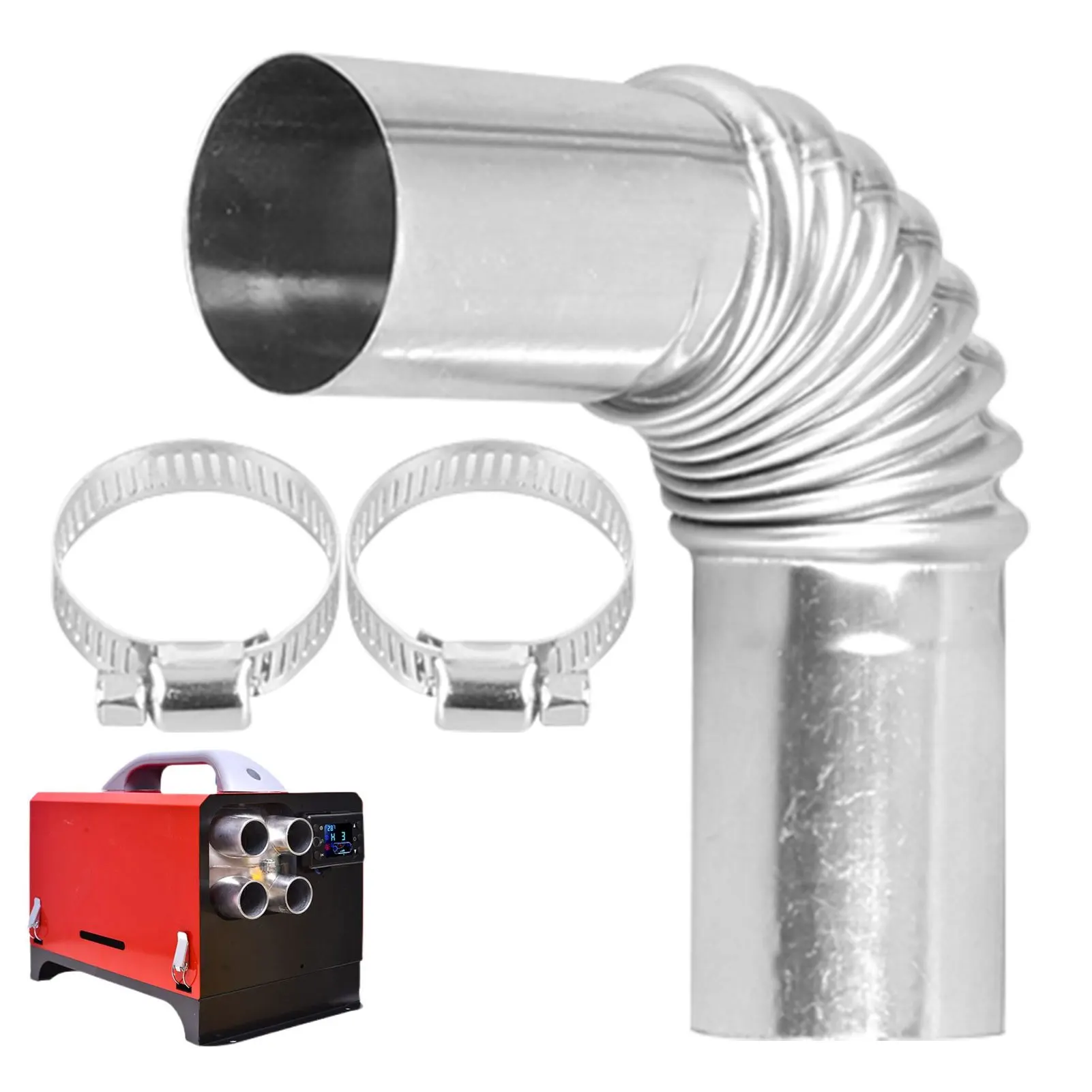 24mm Car Heater Air Vent Ducting Connector Elbow Pipe Outlet Exhaust Connector For Webastos Eberspaechers Parking Heater