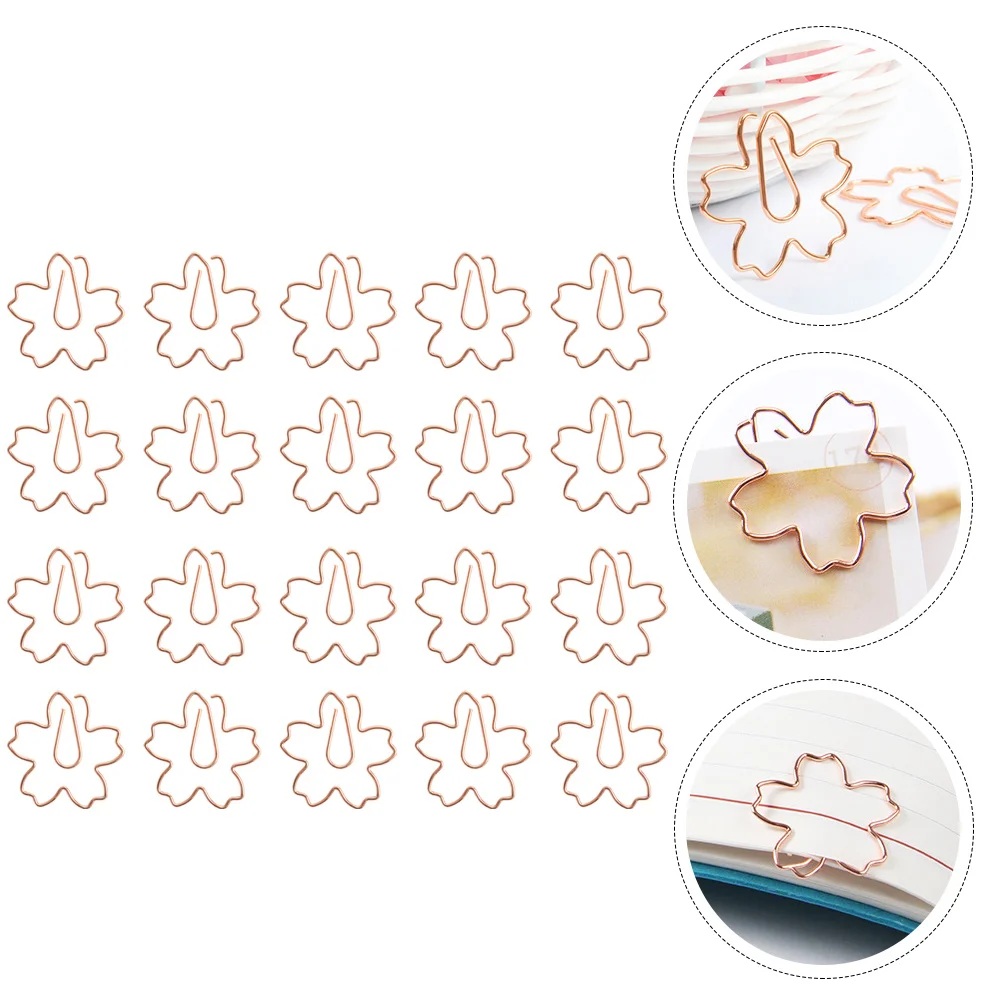 20 Pcs Shaped Paper Clip Stationery Store Office Supply Clips Diary Decoration Upside down Accessories Kawaii Clamp Decorative