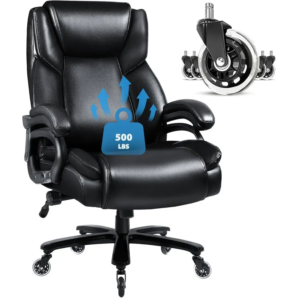 

500 lbs Capacity Ergonomic Big and Tall Office Chair with Lumbar Support and Quiet Wheels