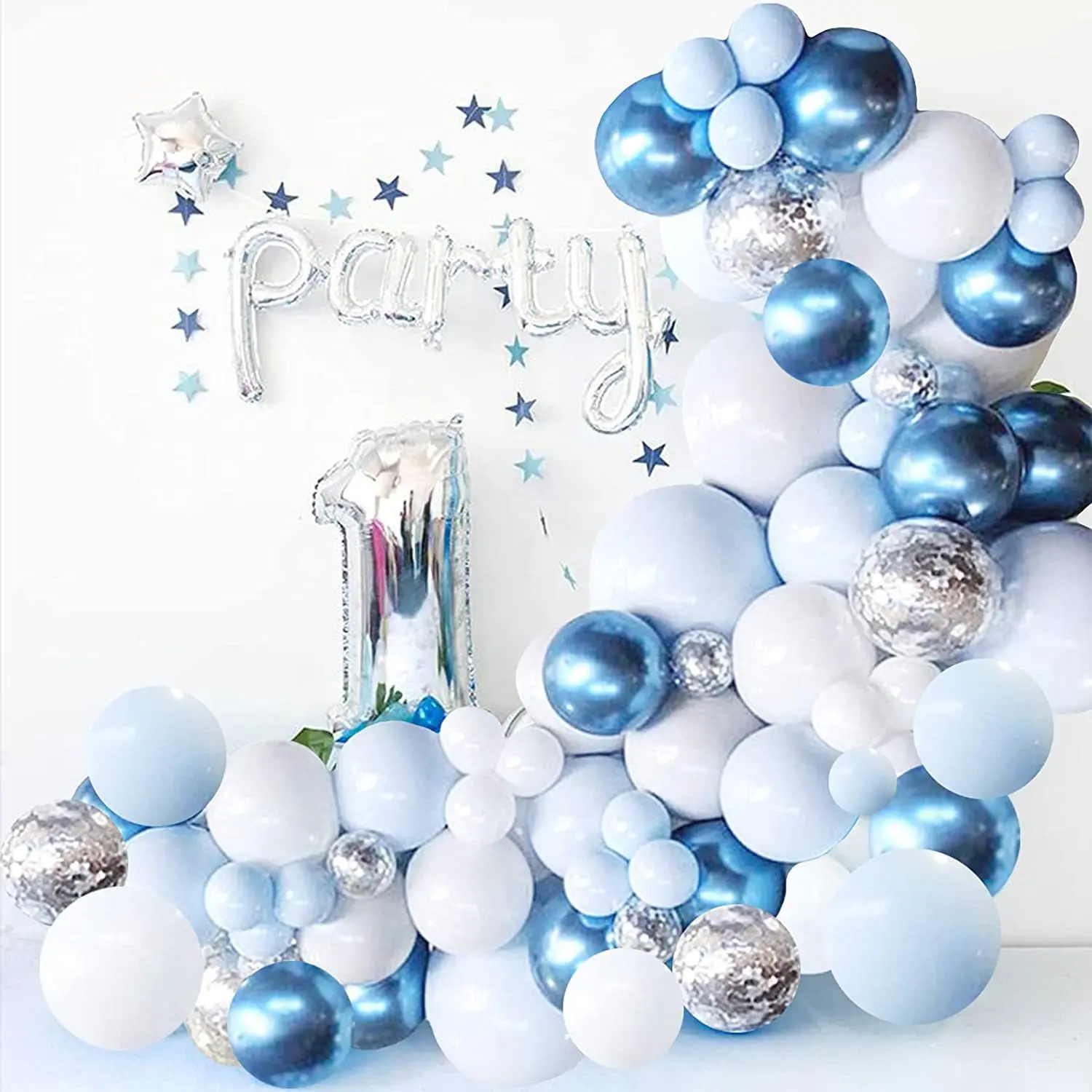 2024 blue silver latex balloon set Home decoration Balloon garland Bow birthday halloween christmas mariage party decoration