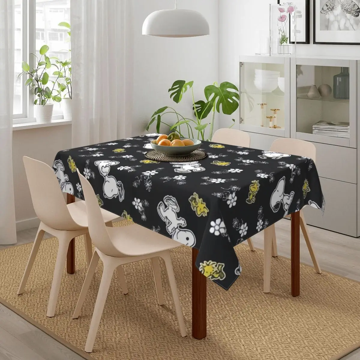 Customized Rectangular Disney Snoopys Woodstock Cartoon Beagle Tablecloth Fit 40\