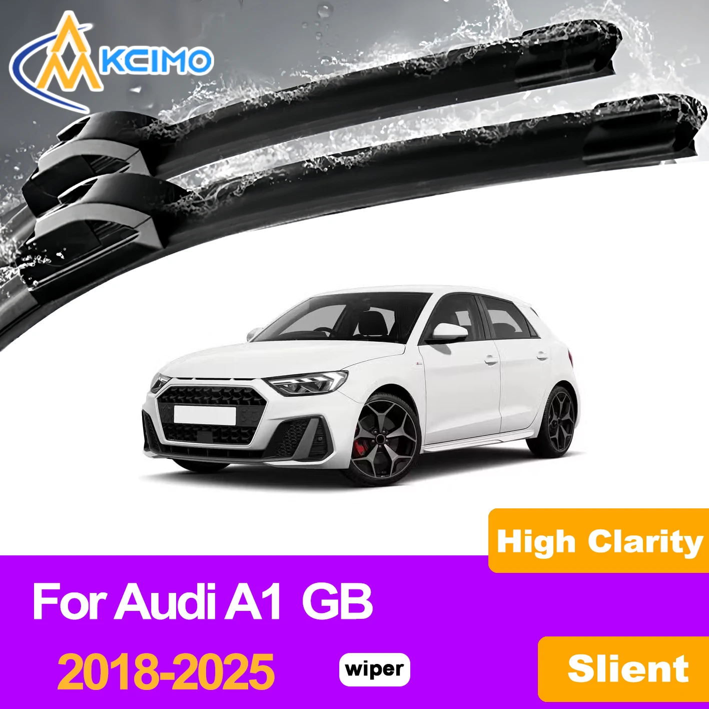 

KCIMO 2PCS Front Windshield Wiper Blades For Audi A1 GB 2018-2025, Easy Installation Smooth & Streak-Free Performance