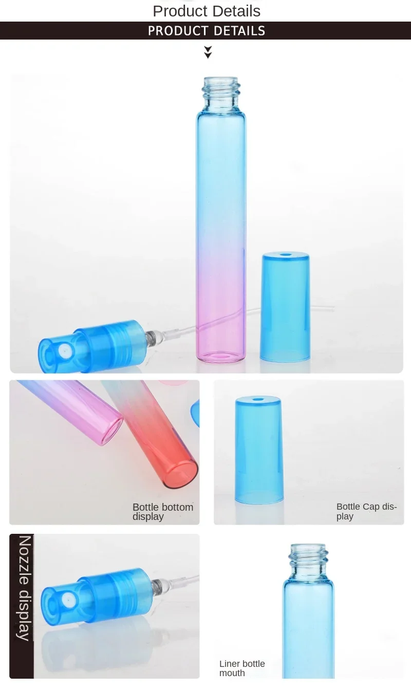 6PCS 8ML Bunte Glas Parfüm Flasche Dünne Glas Wasser Spray Flasche Fläschchen Leere Kosmetische Behälter Für Reise – Detail 3