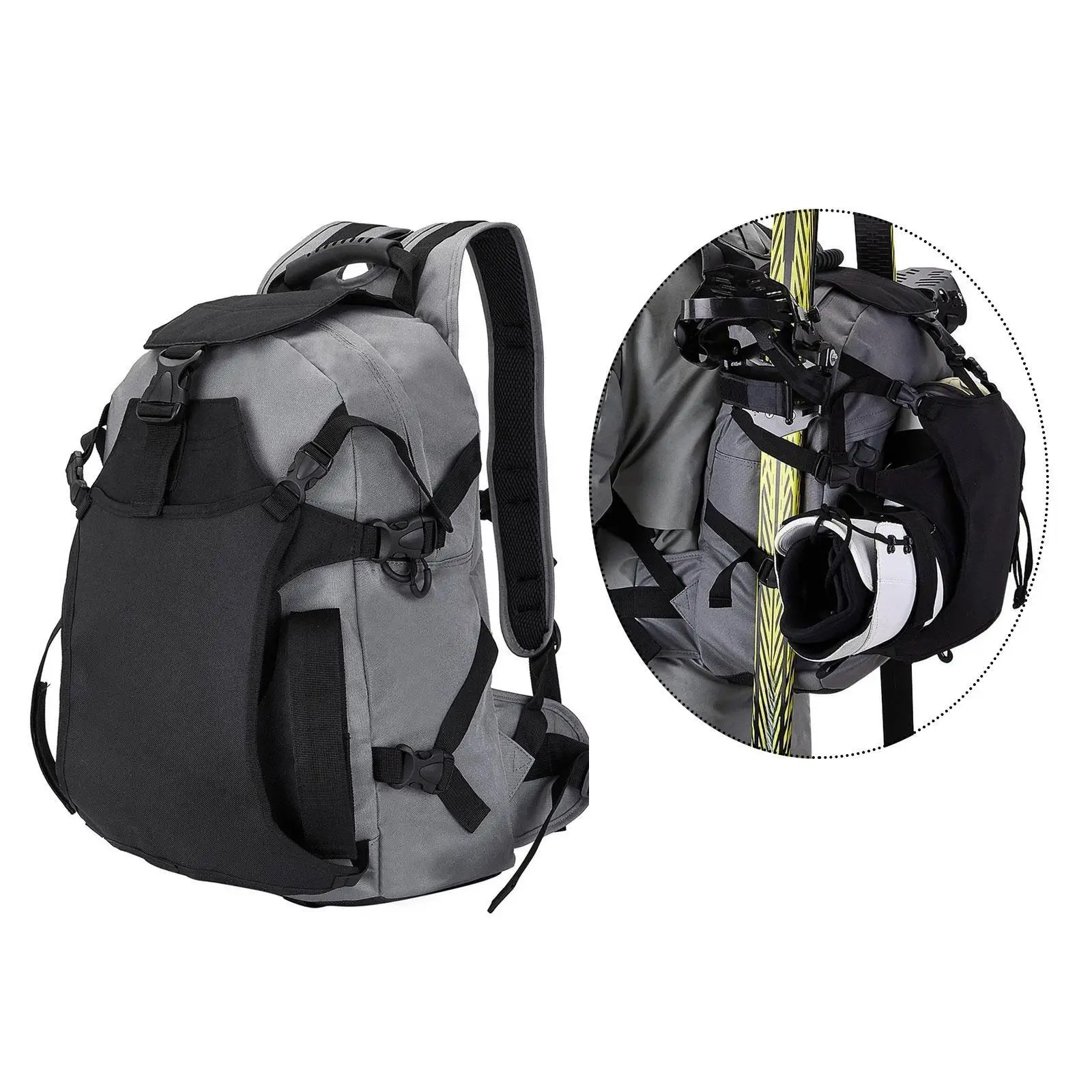 Ski Backpack Snowboard Bag Multipurpose for Travel Large Capacity Ski Bag Ski Boot Bag for Sports Skating Fitness Men Women