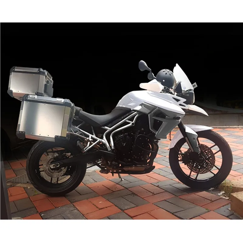 TOP GRADE ALUMINUM PANNIERS SIDE CASE REAR LEFT AND RIGHT SIDE PANNIERS FOR TRI UMPH TIGER 800/800XC/800XCX