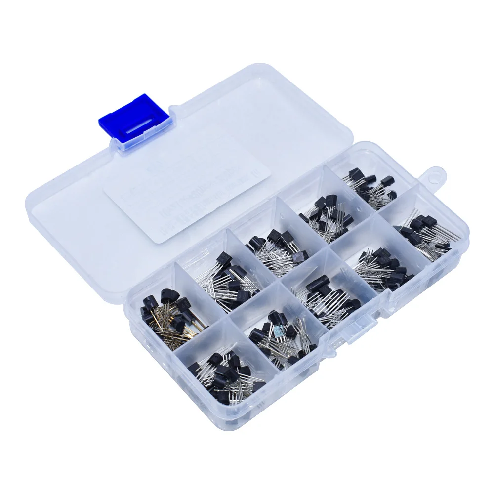 LIZAO TO-92 Transistor Assortment Kit 200pcs 10Values BC337 BC327 2N2222 2N3904 S8050 Triode Box