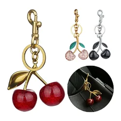 Cherry Bag Charm Trendy Handbag Pendant Cute Cherry Resin Charm Keychain Bag Decoration for Women Bag Metal Pendant