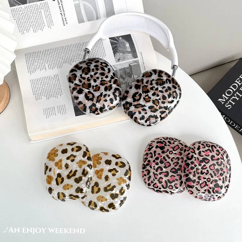 Роскошный чехол с леопардовым принтом для наушников, силиконовый чехол для Airpods Max, защитный чехол IMD для наушников Apple Airpods Max, аксессуары для наушников