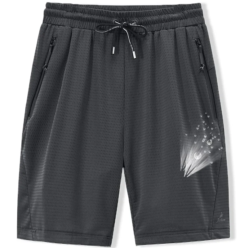 Pantaloncini da uomo grandi Maglia elastica Pantaloni estivi 8XL 6XL Abbigliamento di grandi dimensioni Nylon Nero Grigio Spandex Pantaloncini da