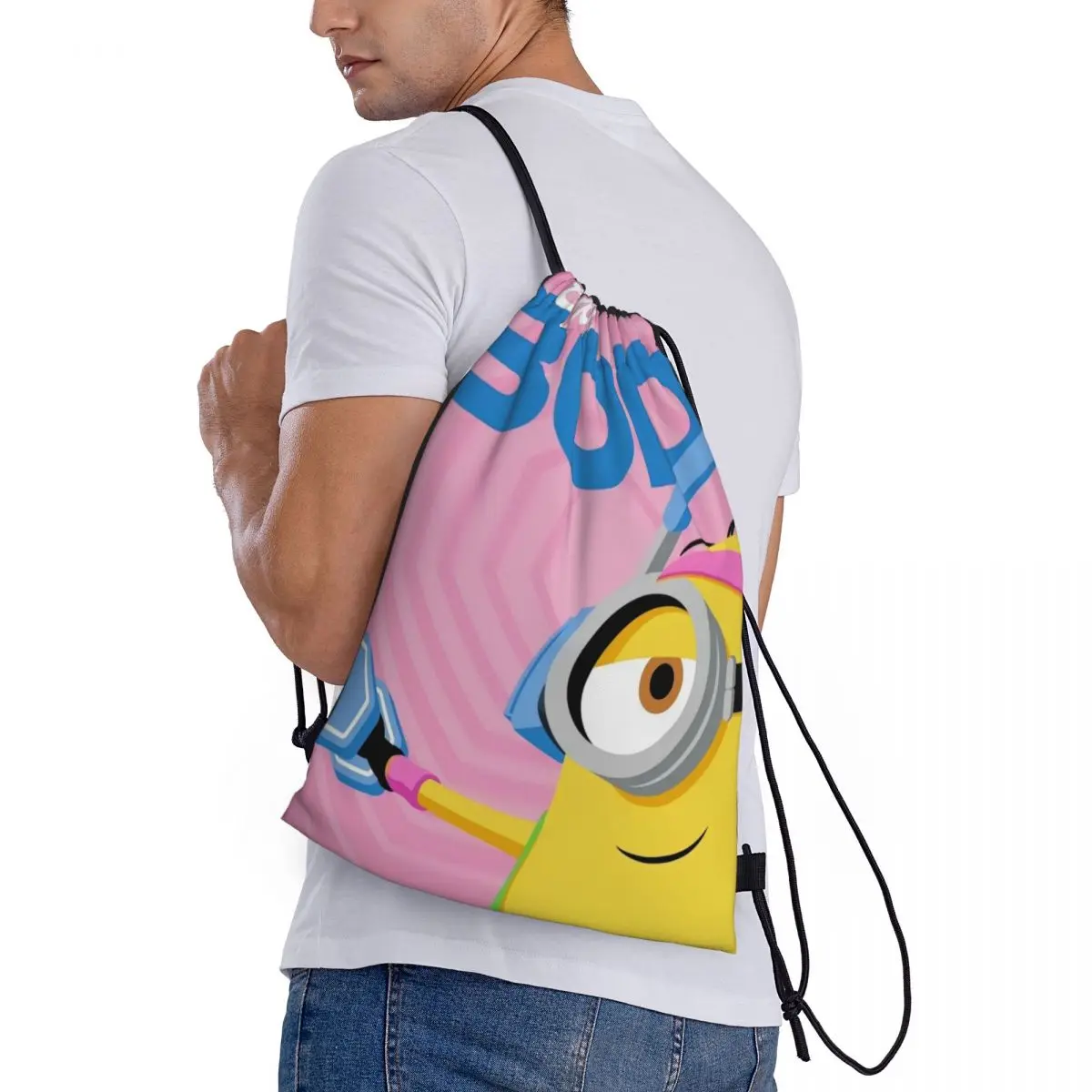 Minions Sport Trekkoord Rugzak Sport Fitness Reizen Outdoor Sackpack Vrouwen En Mannen Grote Capaciteit Gym Zwemstrandtassen