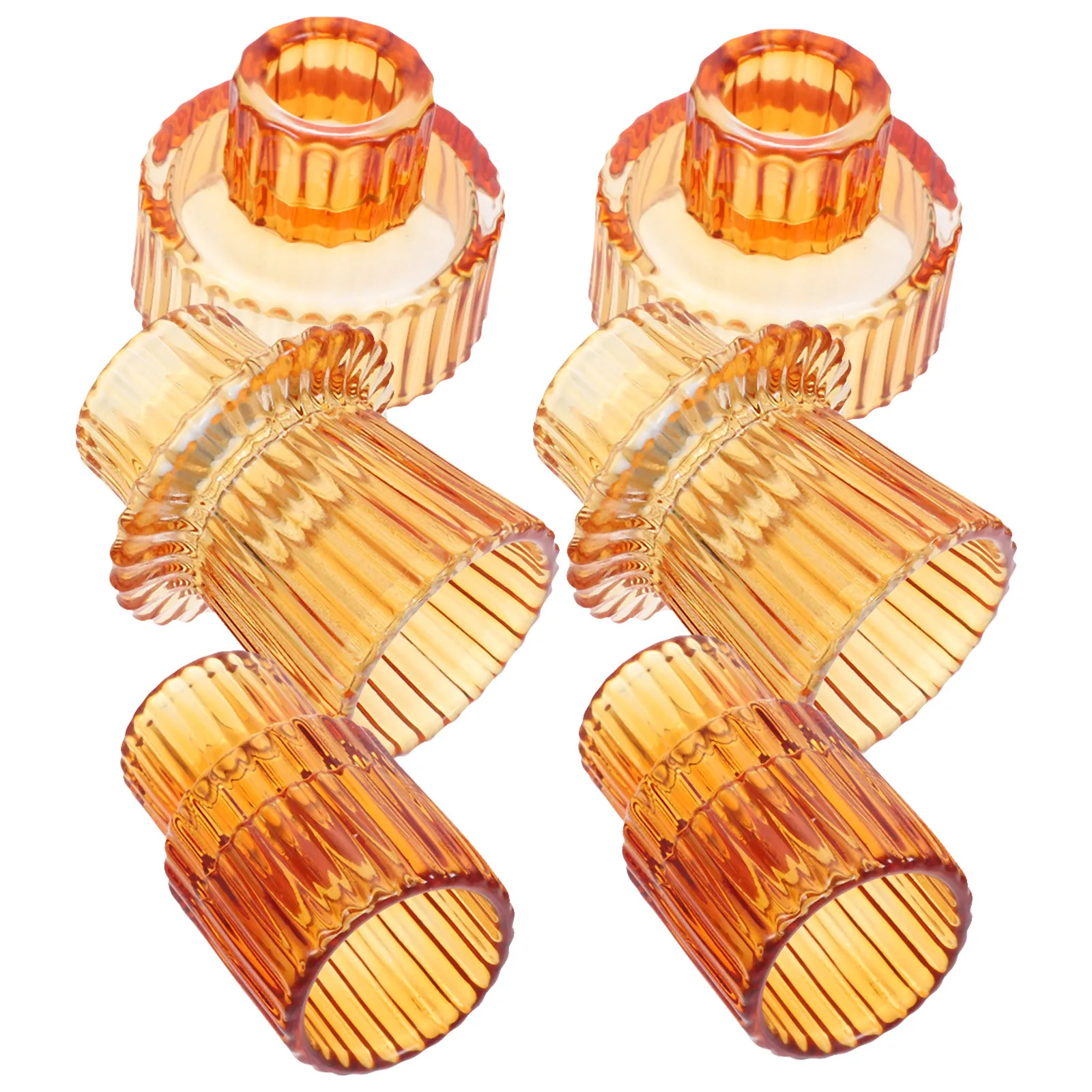 

6 Pcs Retro Stick Holder Glass Candlestick Tea Party Decorations Decorative