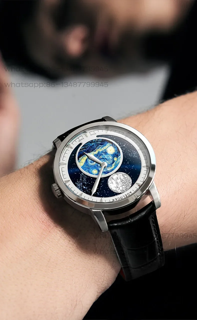 

Original astronomer men's moon phase mechanical watch gives boyfriend birthday gift
