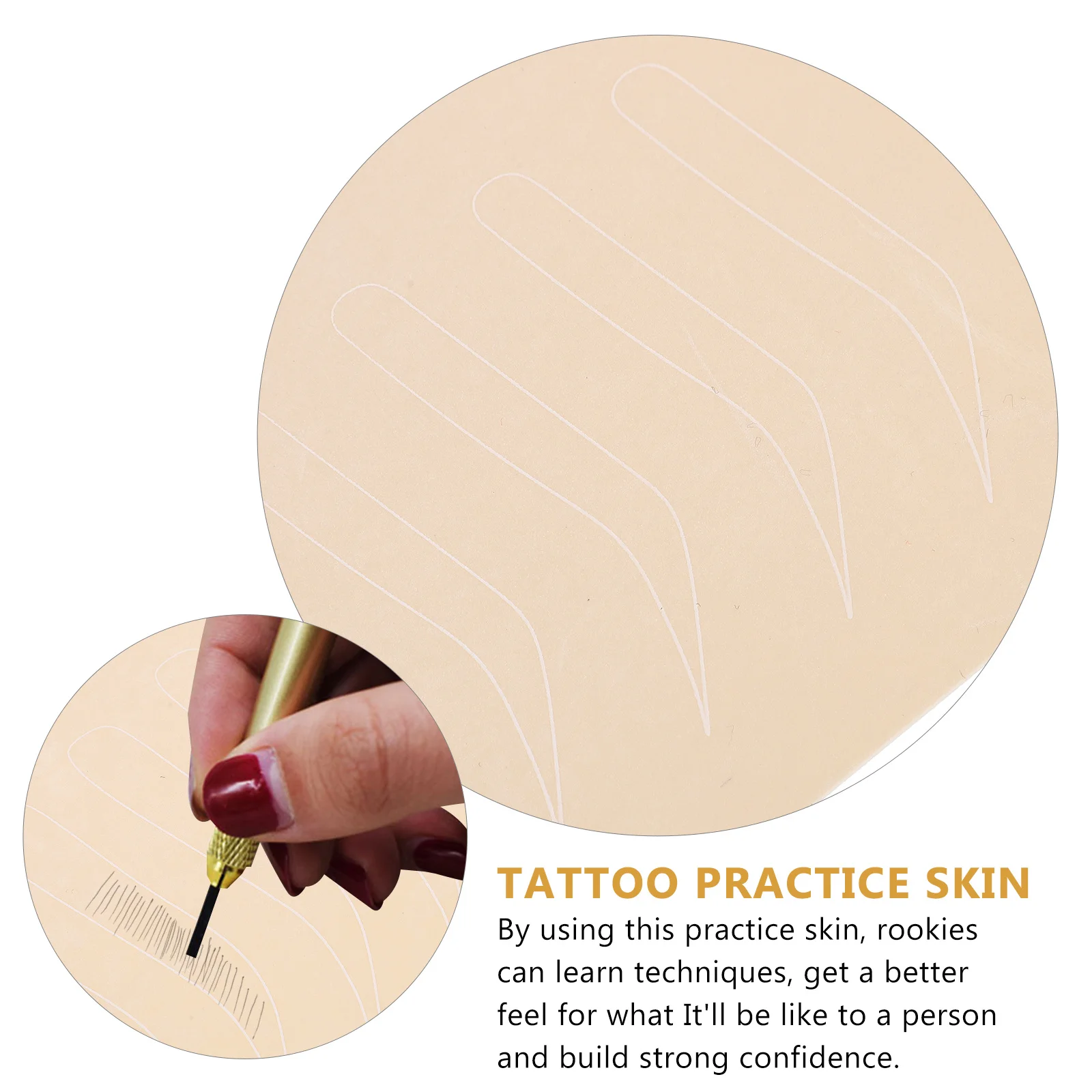 

4 Sheets Practice Skin Embroidered Tattoo Simulated Eyebrow Tattooing Beginners Artists Supplies Practice Tools