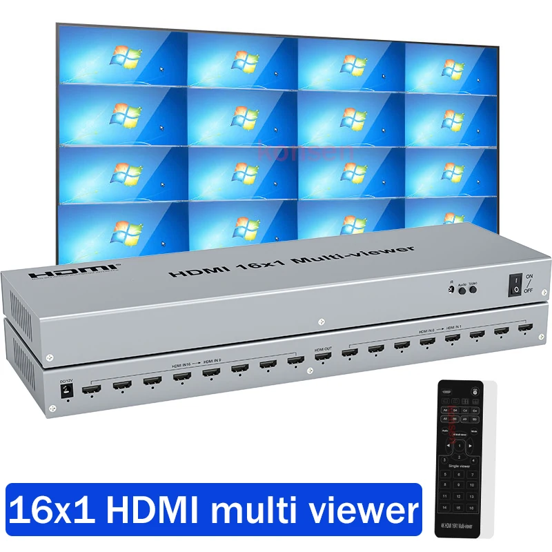 HDMI Multi Viewer 16x1 HDMI Screen Multiviewer Seamless Switch 16 in 1 out 1080P Quad Multi-viewer 4 6 8 16 PC Screen Divider