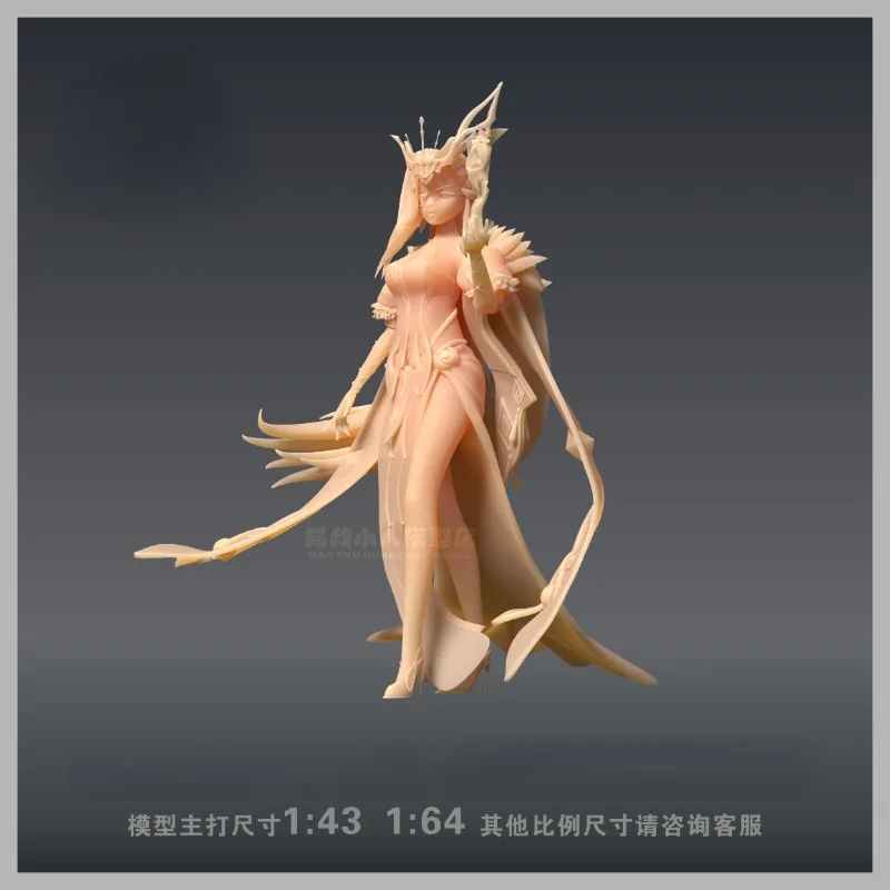 Game Anime peripheral figurs Genshin Impact Miss Rosalyne 1/64 1/43 Resin white model GK Colorless model Classic hand do