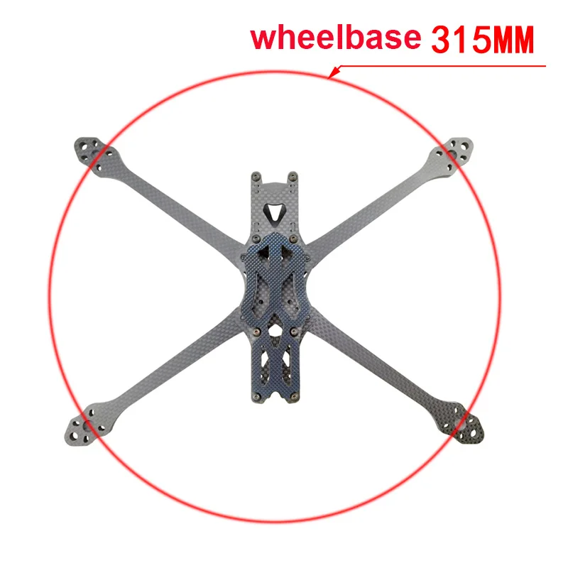 7 Cal zestaw ze szkieletem rozstaw osi FPV 315MM Quadcopter z włókna węglowego 5.5mm ramię do wyścigów Freestyle Drone modele APEX