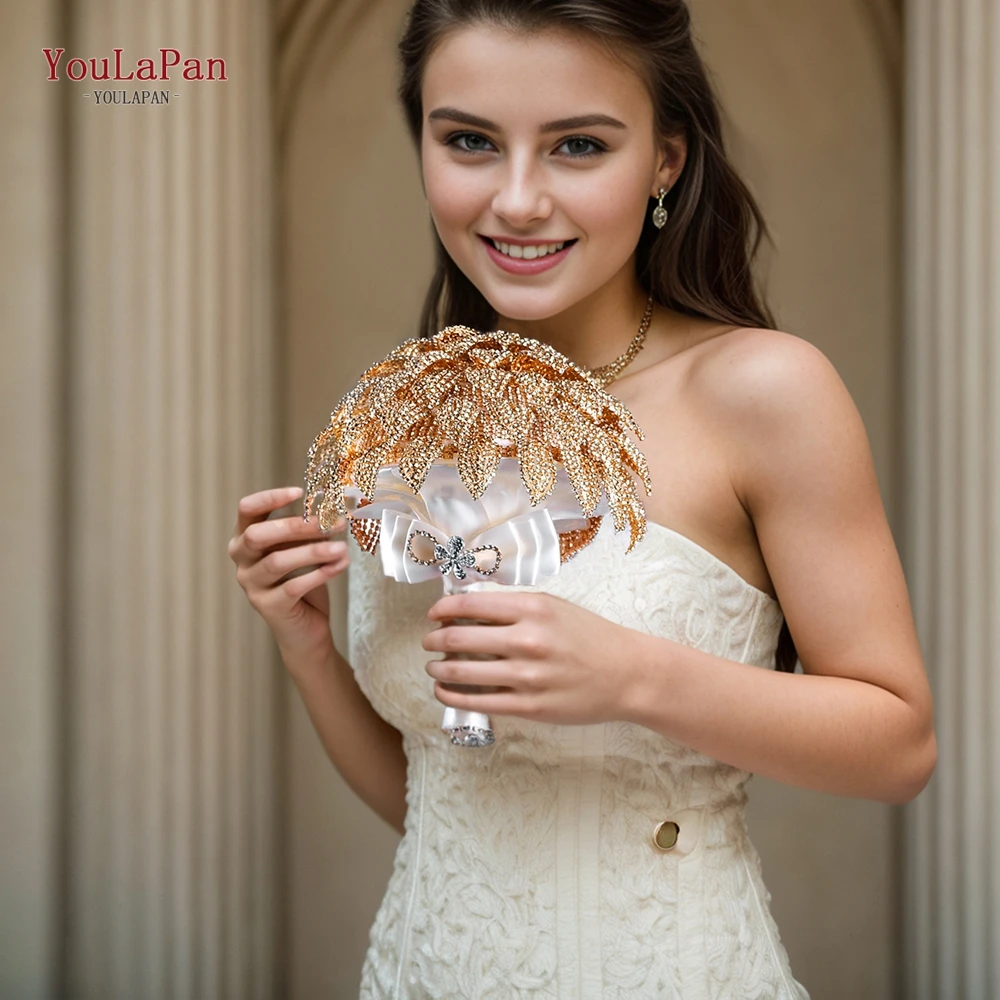 Bouquet en cristal vintage Youlaman pour patients, accessoires de mariage en biscuits, décoration de la mariée, fleur pour nouveau-nés 01