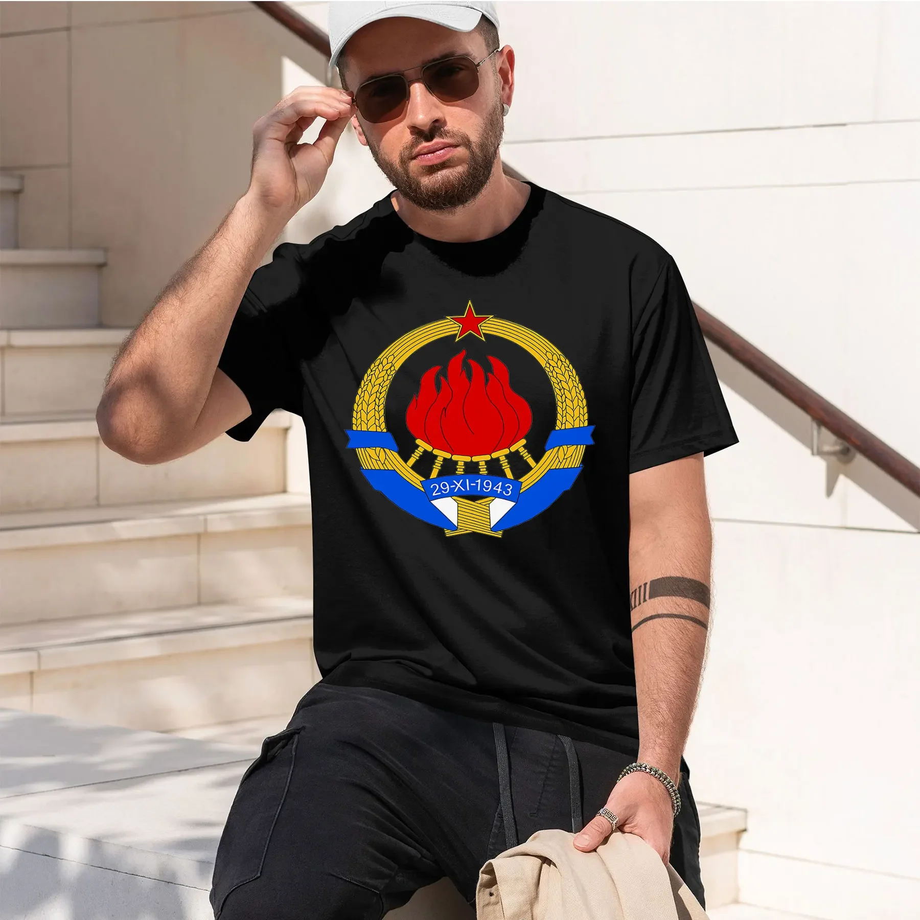 The national emblem of the Socialist Federal Republic of Yugoslavia 2026 new fashion heavyweight hot selling retro printed patte