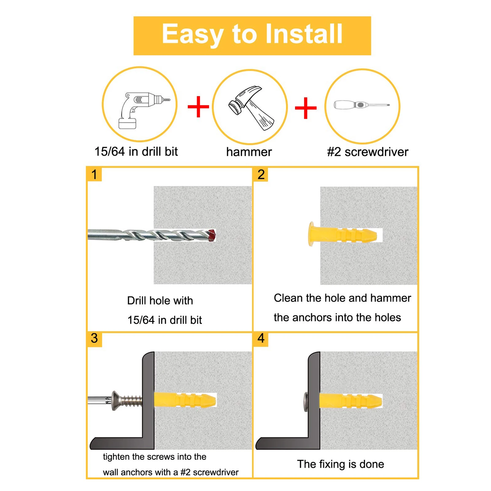 

200pcs Self Tapping Screws Kit Stainless Steel Expansion Bolts Wallboard Screws Drywall Screw Plug Set