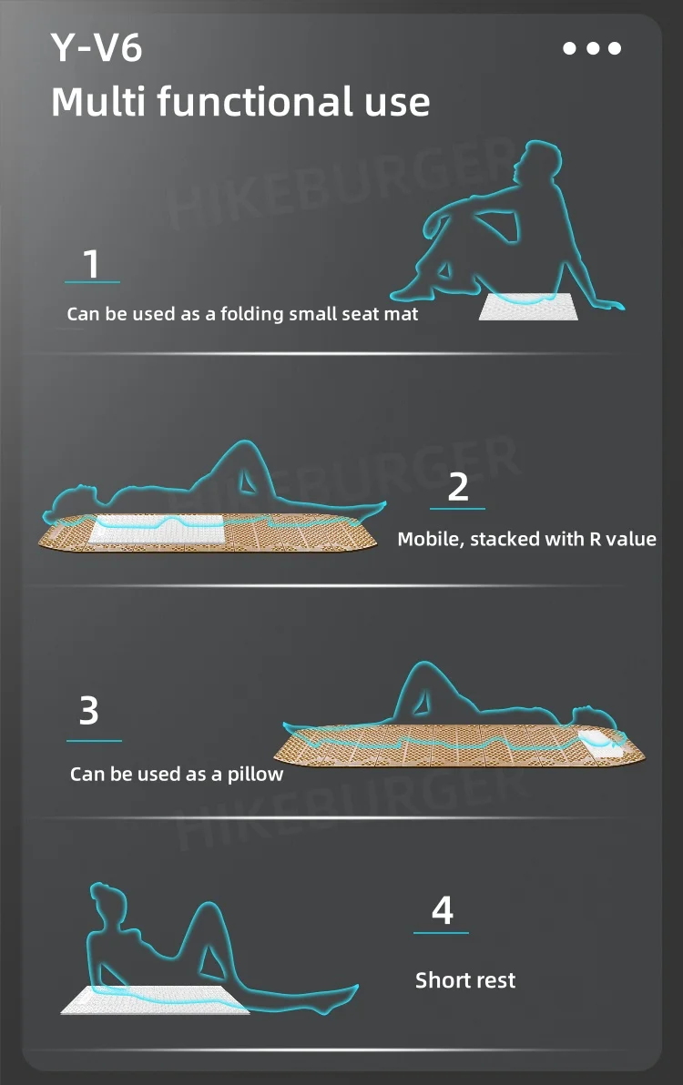 Mountain Spring Ying99/Y99 Ultralight Egg Nest Foldable Moisture‑Barrier Camping Mat Portable Egg‑Crate Foam Pad Backpacking