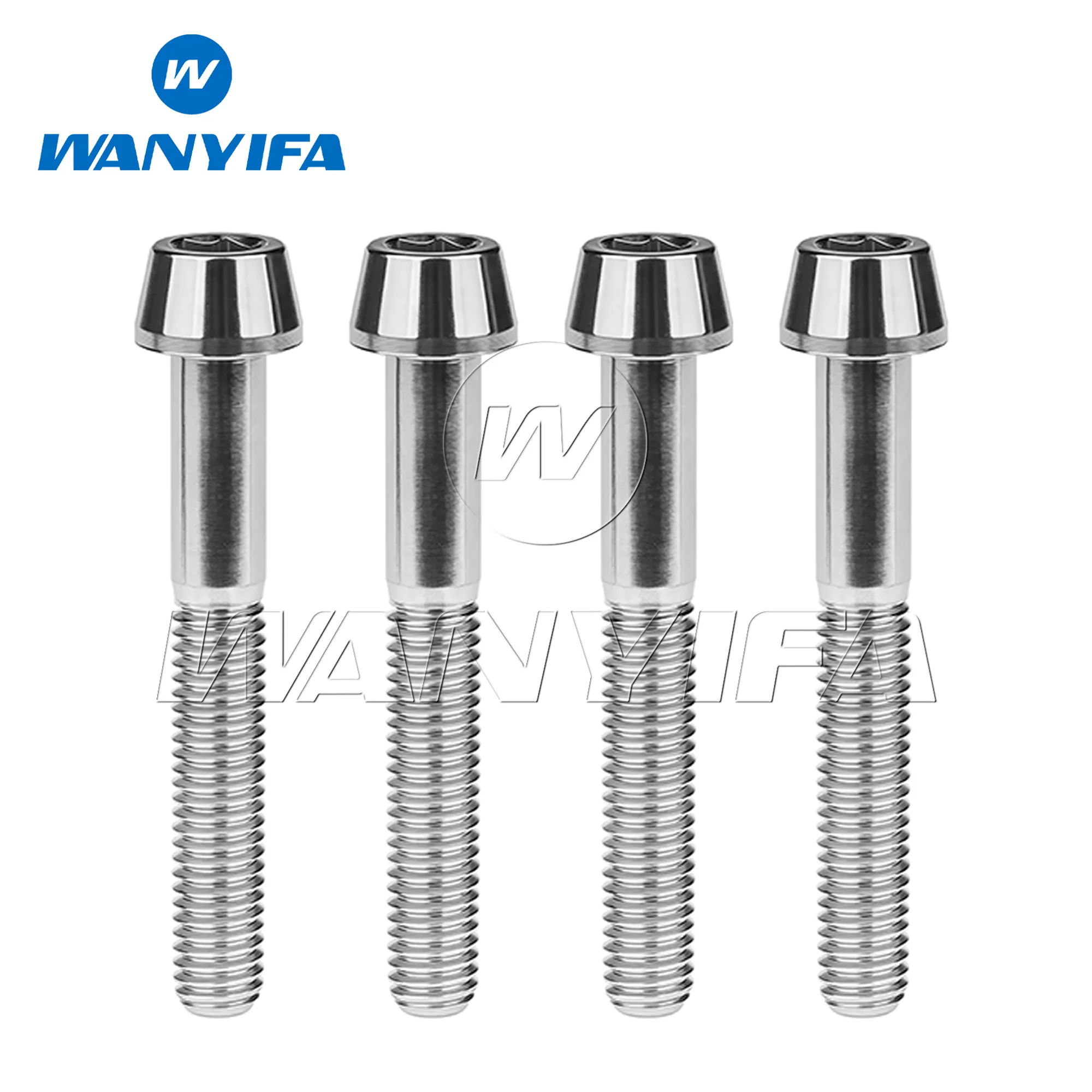 Wanyifa Titanium Bolts M6x10 15 16 18 20 25 30 35 40 45 50 55 60 65mm Tapered Head for Bicycle  Brake Hexagon  Screws 4/10pcs