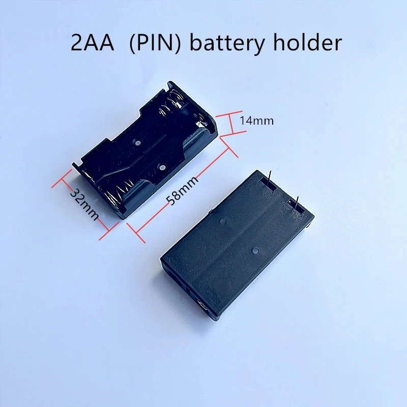 10-20PCS AA Battery Box AA Battery Holder With Pins PCB Pin Type Battery Holder Can Be Soldered Suitable For AA Battery 1/2 Slot