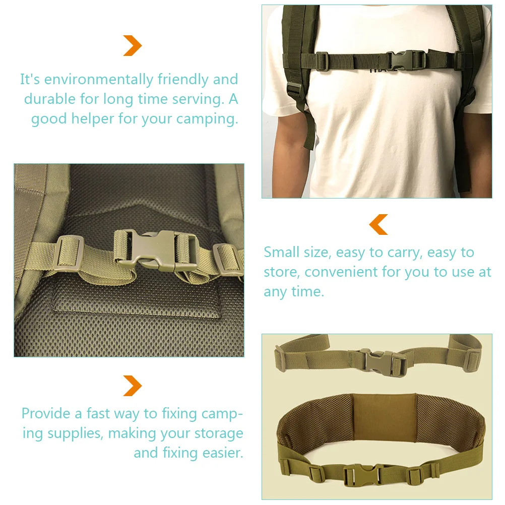 2 Pcs Adjustable Tatical Backpack Straps Hip Belt for Sternum Buckle Hiking Retractable Outdoor Travel Decorative Chest Camping