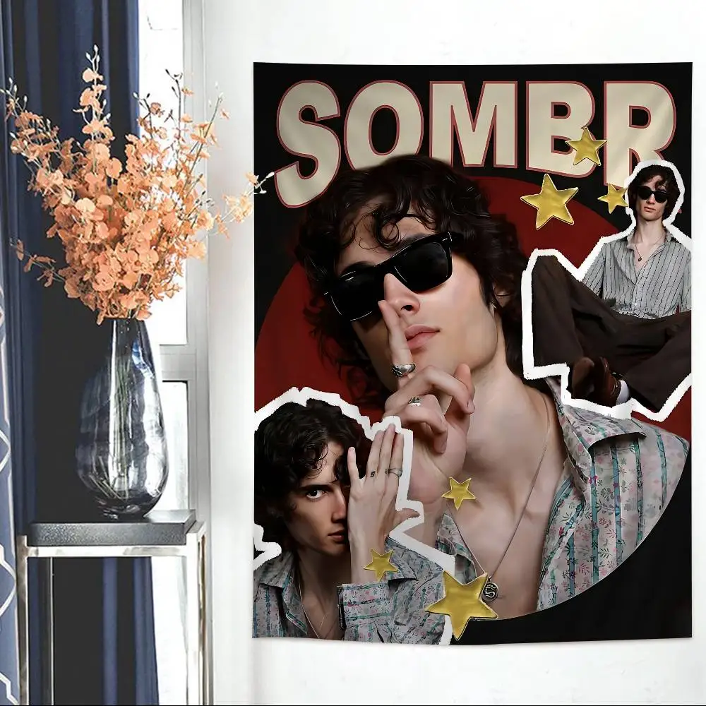 Singer Sombr Back To Friends Cartoon Tapestry Art Science Fiction Room Home Decor Wall Hanging Home Decor