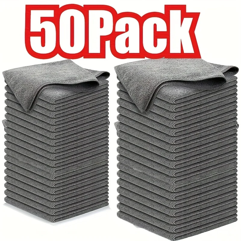 50/20/10 piezas paño de limpieza de microfibra gris - 12,5 "x 12,5" tipo de alta eficiencia -1200 veces de lavado, súper absorbente sin rastro mir