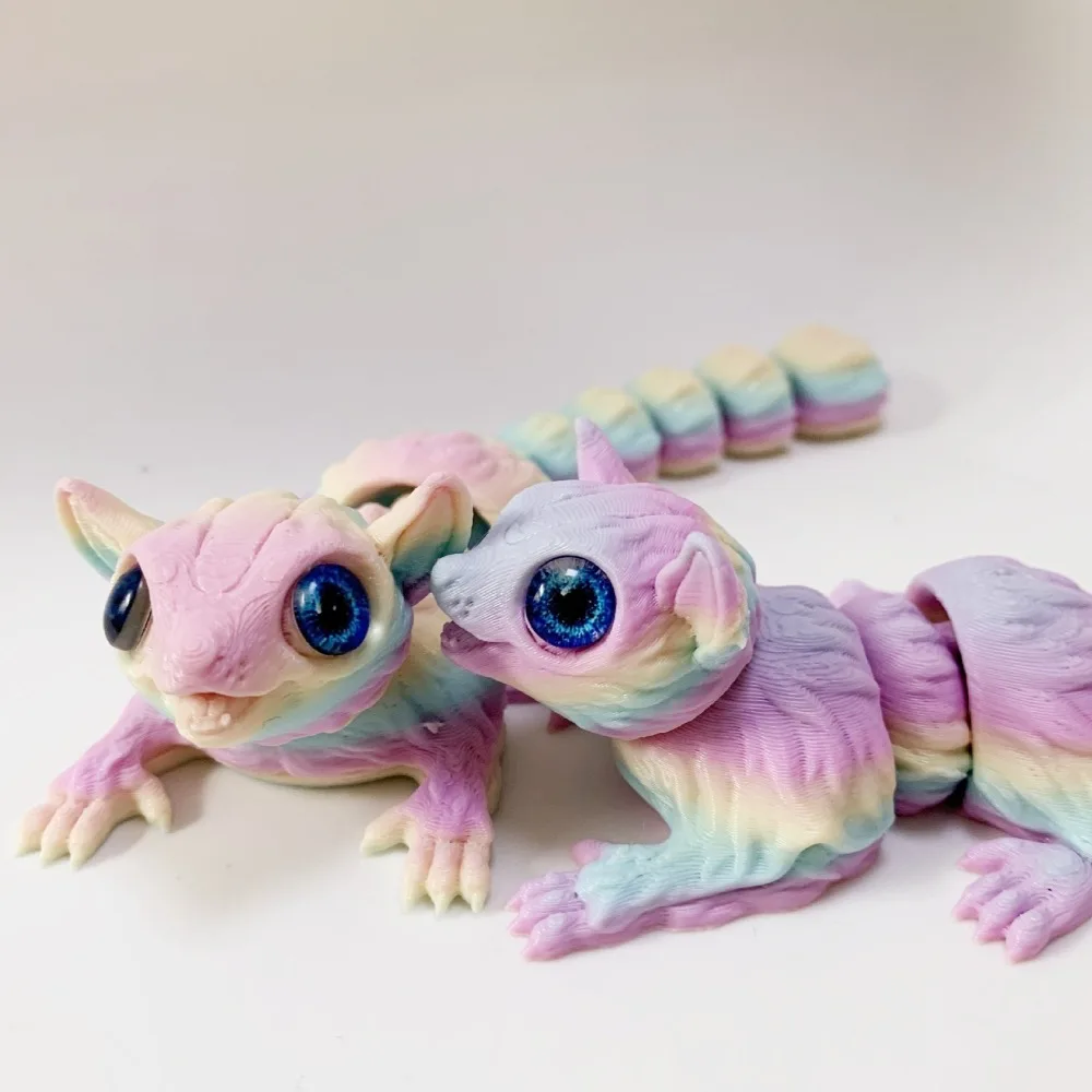 تماثيل ابن عرس مطبوعة ثلاثية الأبعاد مفاصل متحركة مجموعة إبداعية لتزيين سطح المكتب الحلي هدايا العيد للحرف اليدوية