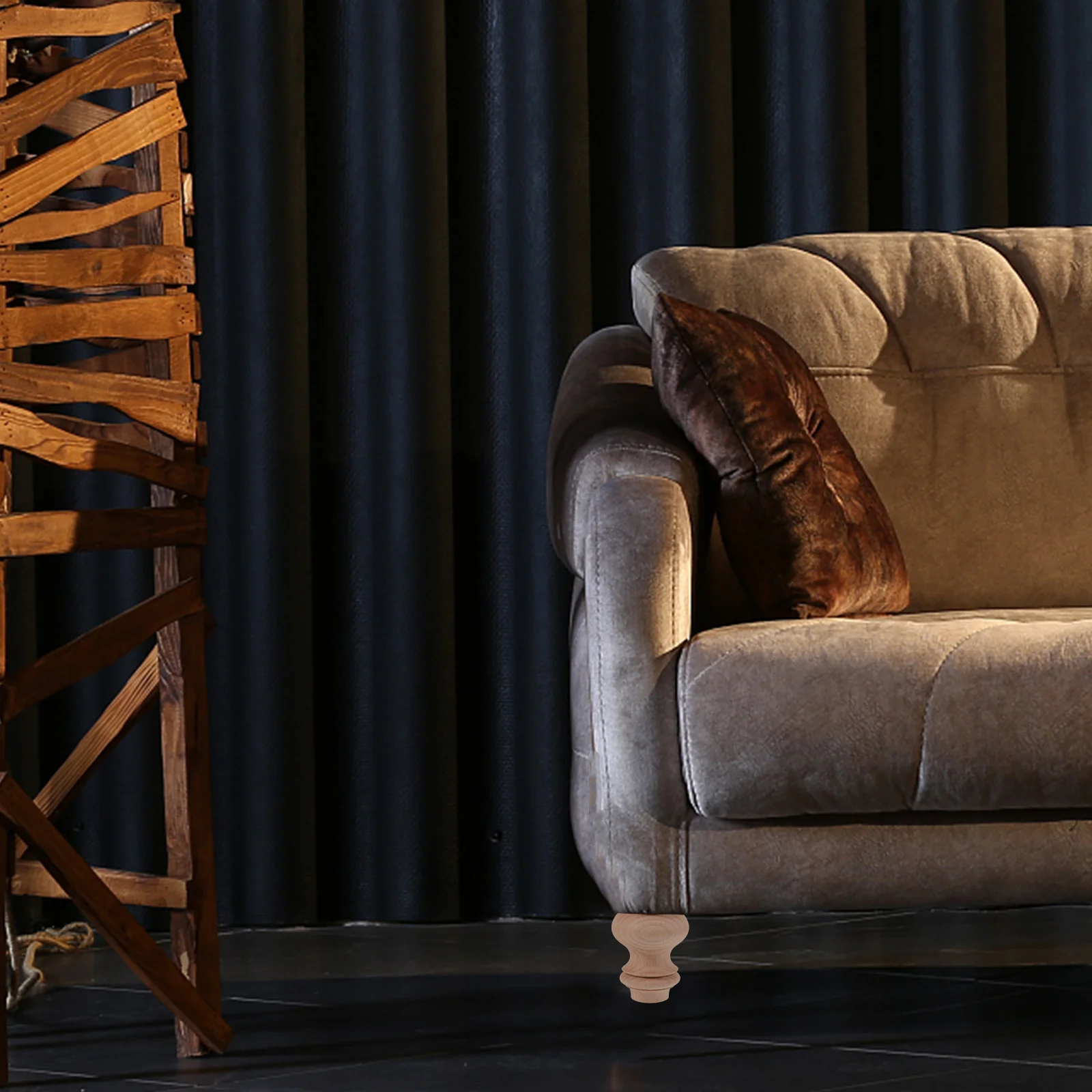 1 قطعة أرجل قطع الأثاث الخشبي استبدال أقدام طاولة من الخشب الصلب لكرسي خزانة الأريكة قاعدة أرجل قصيرة متينة #4