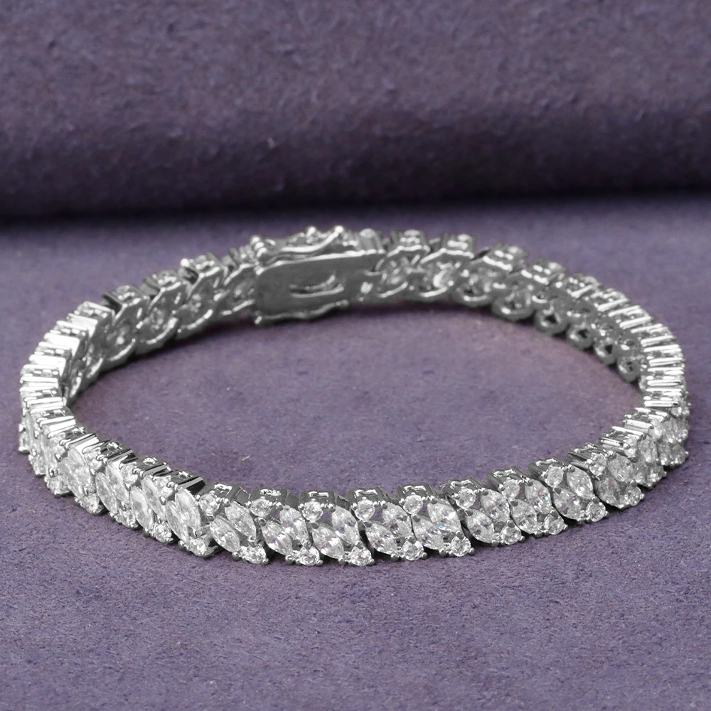

JEWEL NEW Trendy Women Bracelet Cubic Zirconia Full Crystal Micro Pave Setting Bridal Wedding Jewelry Accessories Birthday Gift