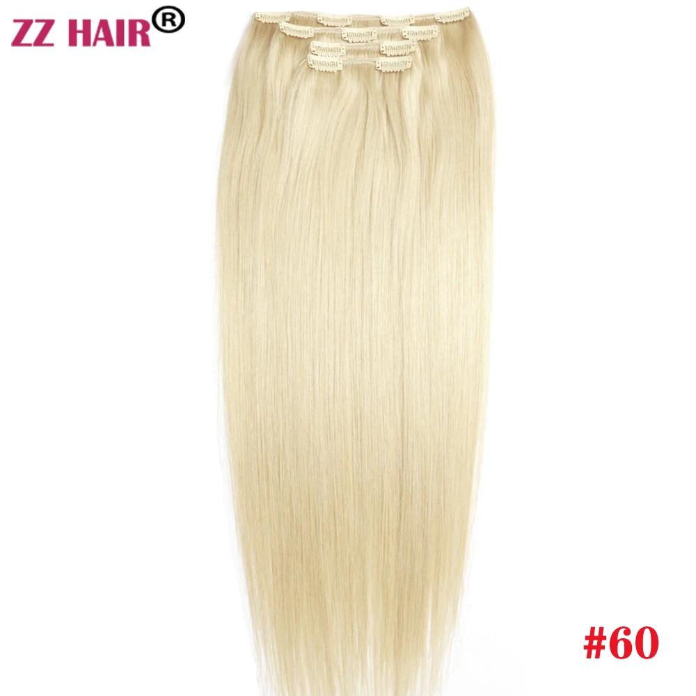 ZZHAIR 100% البرازيلي شعر ريمي الإنسان ملحقات 16 "-24" مقاطع في 4 قطعة مجموعة 80 جرام-100 جرام أربع قطع 1x20 سنتيمتر 1x15 سنتيمتر 2x10 سنتيمتر الطبيعية #6