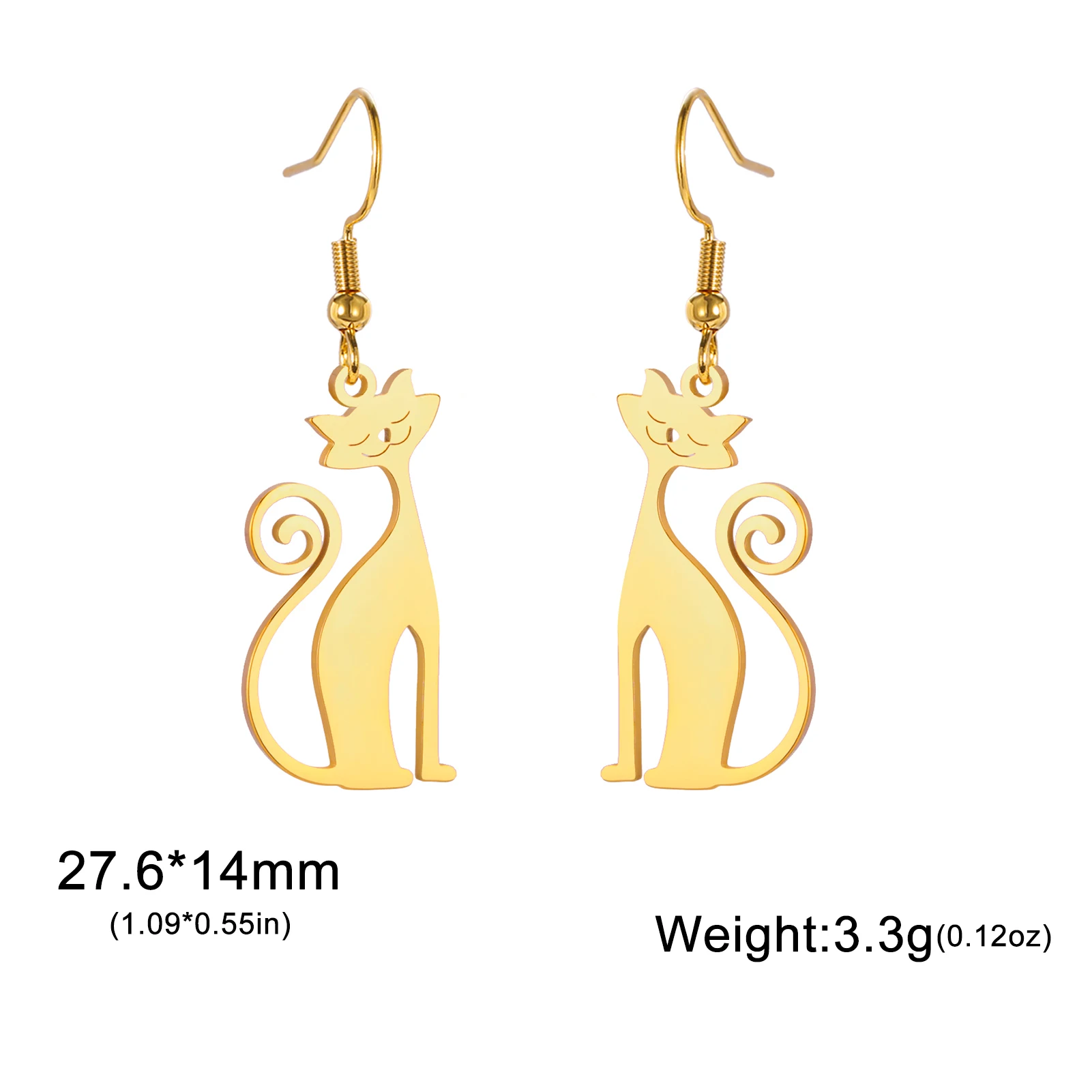 Unift Sassy Kitten Cat Charms Earrings for Women Stainless Steel Dangle Earring Lovely Jewelry Ear Piercing Pet Lover Gift image 3