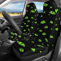 Halloween Green Monster Eyes 2 Pcs Car Seat Covers Set Vehicle Front Seat Protector Interior Accessories Protetors Car Covers