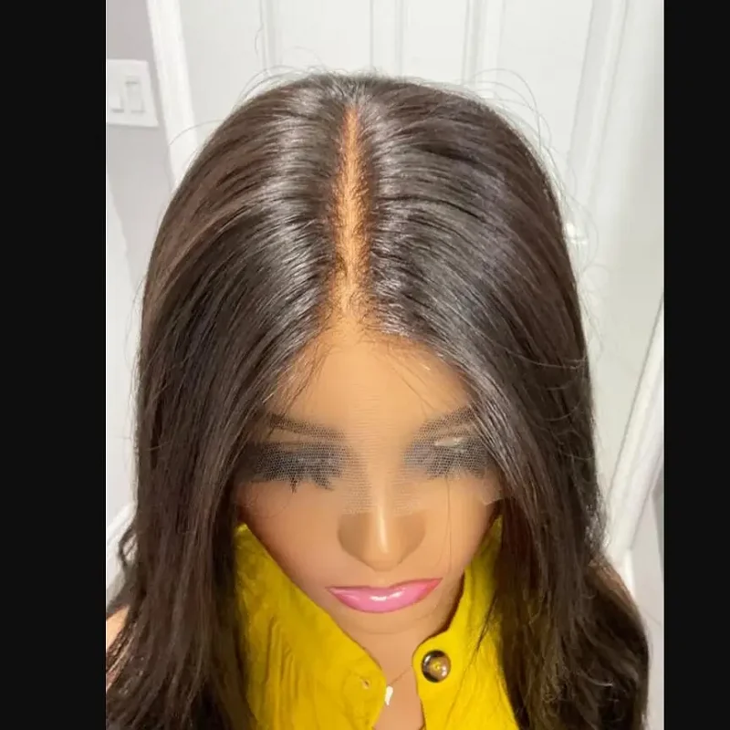 طويل 200 الكثافة 26 بوصة تسليط الضوء على شقراء موجة الدانتيل 5x5 الحرير قاعدة باروكة من شعر طبيعي للنساء BabyHair Preplucked غلويليس #3