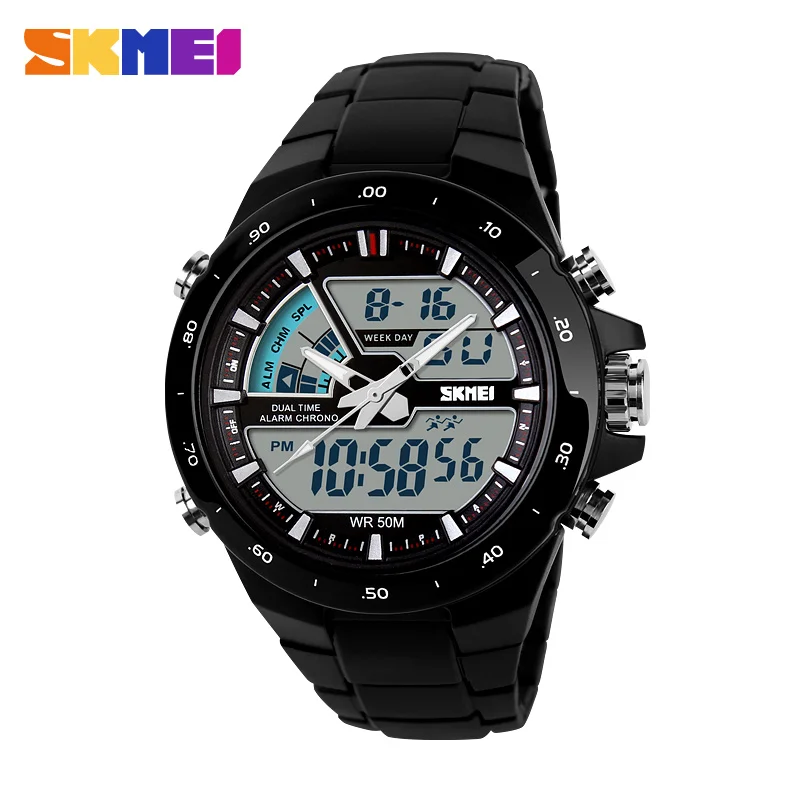 SKMEI Men Sports Watches Male Clock 5ATM Dive Swim Fashion Digital Watch Military Multifunctional Wristwatches relogio masculino