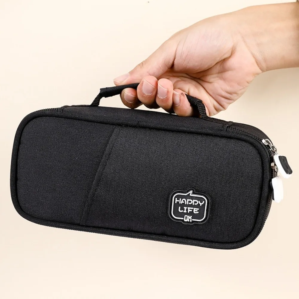 

Прочные холщовые пеналы с большой вместимостью, сетчатым карманом, двойным отделением для ручек, сумка для канцелярских принадлежностей, косметичка